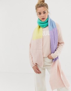 Вязаный шарф в пастельных тонах New Look - Розовый