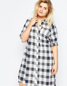Платье мини в клетку ASOS CURVE - Синий
