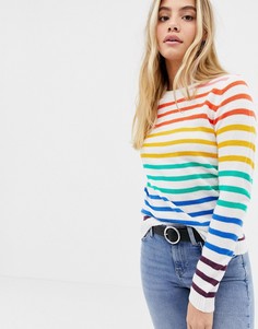 Джемпер в радужную полоску Brave Soul Smartie - Белый