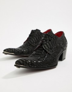 Черные туфли на шнуровке со змеиным принтом Jeffery West Sylvian - Черный
