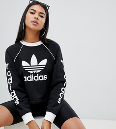 Свитшот с принтом на рукавах adidas Originals - Черный