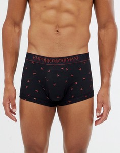 Черные трусы с логотипом металлик Emporio Armani - Черный