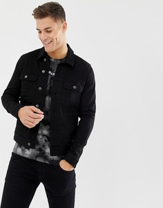 Черная приталенная джинсовая куртка в стиле вестерн ASOS DESIGN - Черный