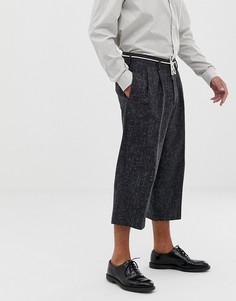 Укороченные брюки из 100% шерсти ASOS WHITE - Черный