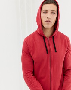 Коричнево-красный комбинезон с капюшоном из органического хлопка ASOS DESIGN - Красный