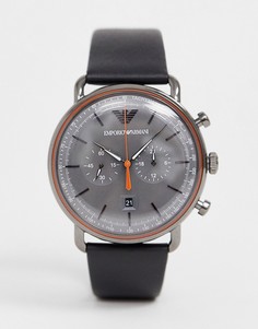 Часы с кожаным ремешком Emporio Armani AR11168 - 43 мм - Черный