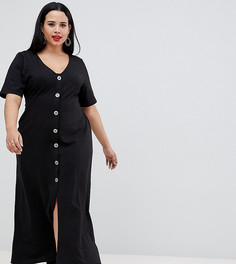 Чайное платье макси на пуговицах ASOS DESIGN Curve - Черный