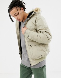 Пальто с флисовой подкладкой и искусственным мехом на капюшоне Pull&Bear - Рыжий