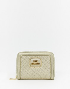 Миниатюрный кошелек на молнии Love Moschino - Золотой