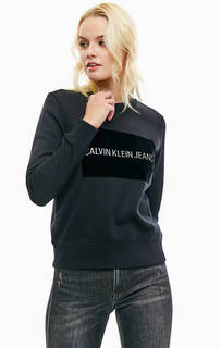 Черный свитшот с фактурным принтом Calvin Klein Jeans