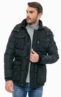 Черный пуховик на молнии с капюшоном Jack & Jones