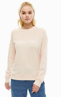 Домашний свитшот кораллового цвета с принтом Calvin Klein