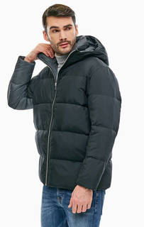 Черный пуховик на молнии с капюшоном Jack & Jones