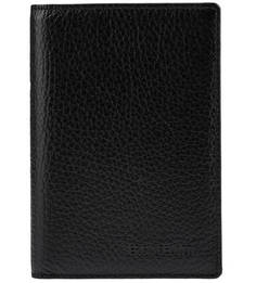 Черная обложка для паспорта из зерненой кожи Sergio Belotti