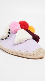 Soludos Frayed Edge Pompom Mules