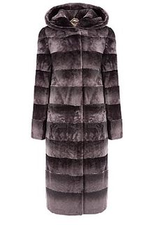 Шуба из овчины с отделкой натуральной кожей Снежная Королева