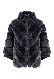 Комбинированная шуба из меха кролика Virtuale Fur Collection