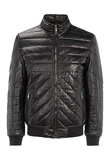 Мужской кожаный бомбер на синтепоне Urban Fashion for men