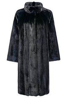 Шуба из аукционной норки KOPENHAGEN FUR с кожаной отделкой De la Manie