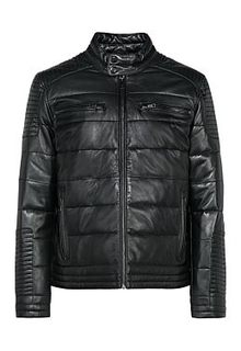 Стеганая кожаная куртка на синтепоне Urban Fashion for men