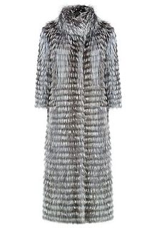 Облегченная шуба из меха лисы на трикотаже Virtuale Fur Collection