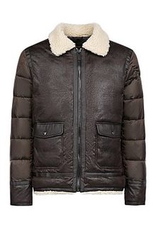 Утепленная комбинированная куртка с отделкой искусственным мехом Urban Fashion for men