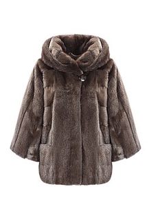 Короткая норковая шуба из аукционного меха SAGA furs с капюшоном Fellicci