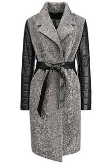 Утепленное пальто из вязаной овчины и натуральной кожи Virtuale Fur Collection