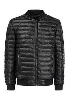 Зимний кожаный бомбер на искусственном пуху Urban Fashion for men