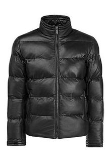 Зимняя кожаная куртка на искусственном пуху Urban Fashion for men