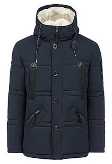 Пуховик с отделкой из меховой ткани и экокожи Urban Fashion for men
