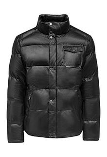 Зимняя кожаная куртка на искусственном пуху Urban Fashion for men