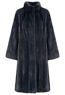 Шуба из аукционной норки KOPENHAGEN FUR с кожаной отделкой De la Manie