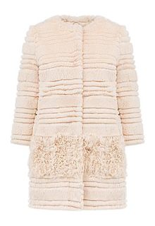 Шуба из меха кролика с отделкой мехом козлика Virtuale Fur Collection