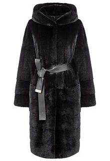 Норковая шуба с поясом