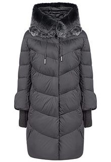 Пальто на искусственном пуху с отделкой мехом кролика Acasta