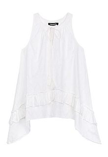 Белая блузка с открытыми плечами La Reine Blanche