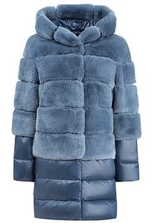 Утепленная шуба из кролика со съемными деталями Virtuale Fur Collection