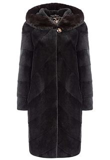 Шуба из нутрии с отделкой мехом норки Снежная Королева