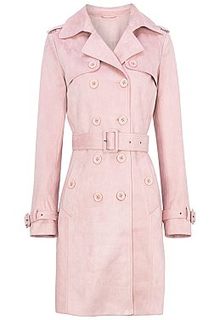 Розовый тренч из искусственной замши La Reine Blanche