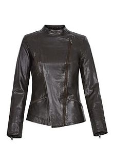 Кожаная куртка-косуха с асимметричной застежкой La Reine Blanche