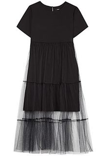 Черное комбинированное платье La Reine Blanche