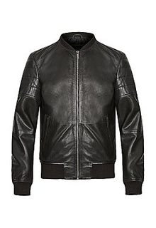 Кожаная куртка-бомбер на молнии Urban Fashion for men