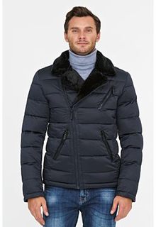 Короткая куртка на искусственном пуху с отделкой меховой тканью Urban Fashion for men