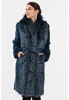 Комбинированная шуба из меха норки и лисы Emfasi Pelle