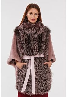 Комбинированная шуба из аукционного меха норки KOPENHAGEN FUR и лисы Emfasi Pelle