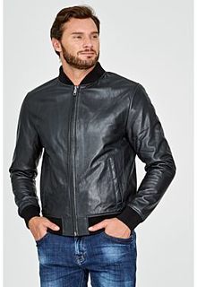 Утепленный кожаный бомбер Urban Fashion for men