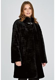 Шуба из мутона с отделкой мехом норки Снежная Королева