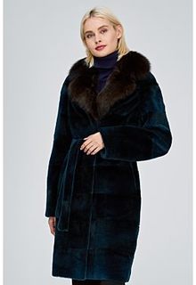 Шуба из меха нутрии с отделкой мехом куницы Снежная Королева