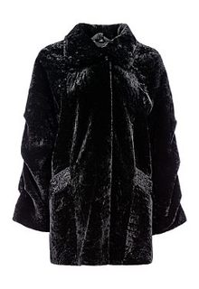 Пальто из овчины с отделкой мехом норки и каракулем Снежная Королева